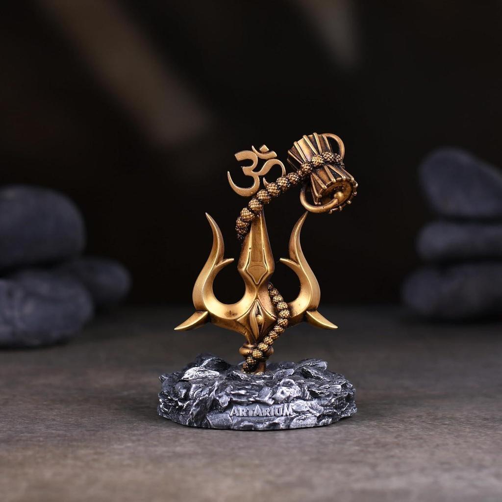 Trishul z Damru Tradycyjny Trishul Damru Shiva Trishul Posążek Dekoracyjny Element Dekoracyjny do Deski Rozdzielcze Samochodu Wystrój Domu