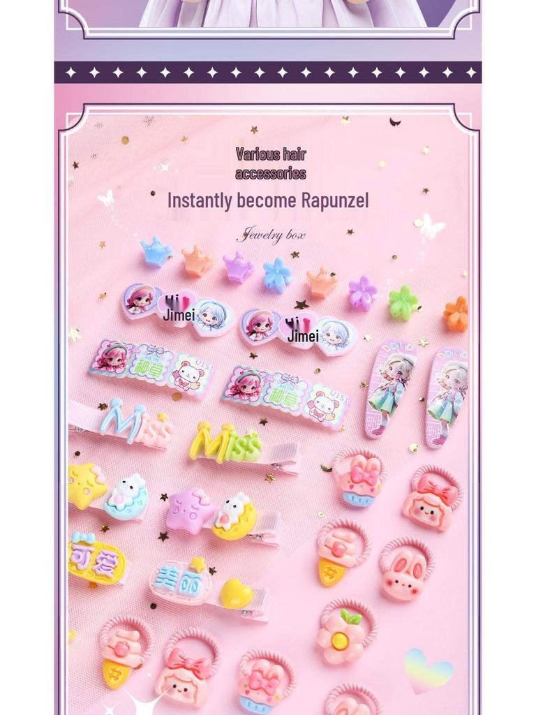 Kids' Hair Accessories & Jewelry DIY Set - Necklace, Hair Clips, Beaded Box Gift for Girls