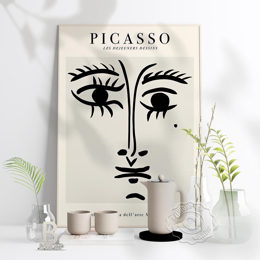 

Abstract Matisse Picasso thick line Poster Nordic facial expression Wall Art Print Modern Gallery Pictures Home Kids Room Decor No Frame 21*30cm No Frame