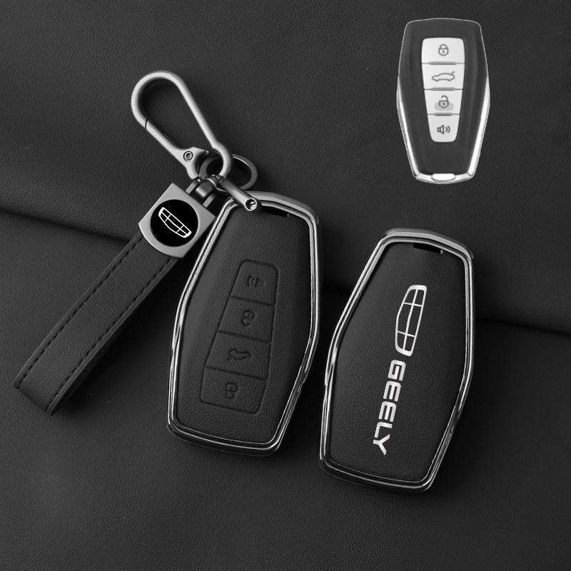 Car Key Case For Geely Cool X6 Emgrand Global Eagle Gx7 Car Remote Key Fob Zinc Alloy Leather Case Cover