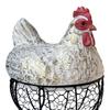 Cesto porta uova di gallina in rete metallica nera antiruggine, porta uova decorativo durevole, cesto per uova in stile fattoria per cucina e tavolo da pranzo