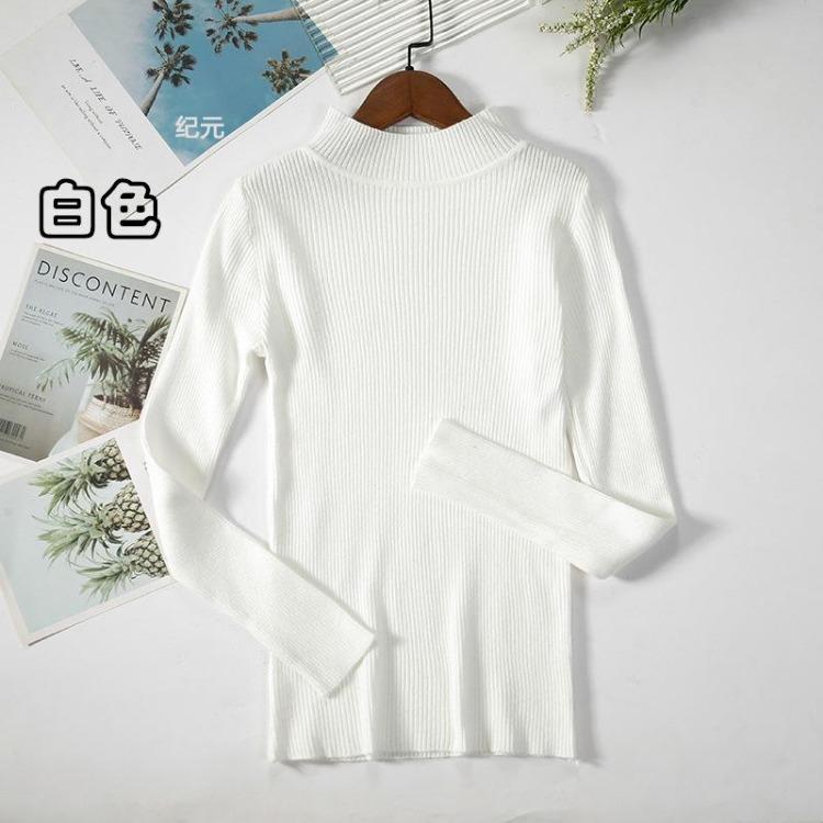 Women's Minimalist Turtleneck Pullover Sweater Warm Knitted Solid Color Basic Tops for Autumn Winter