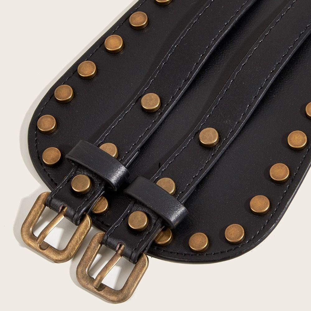 PU Leather Rivet Belt Spicy Girl Wide Waistband Elegant Pu Leather Corset  Ladies