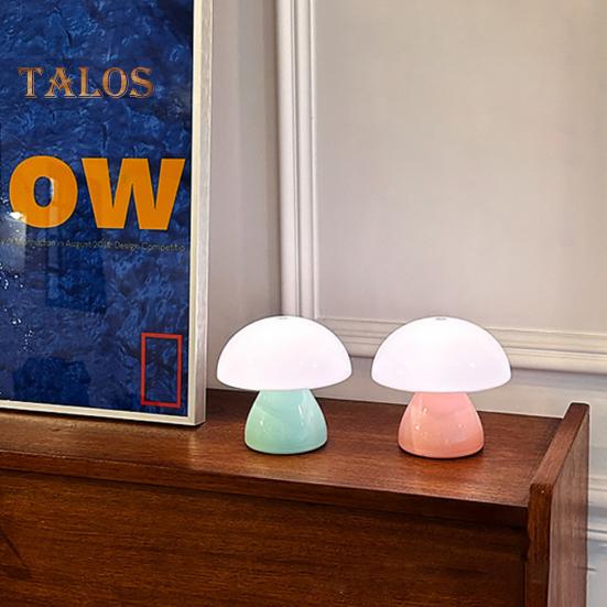 Pilzlampe, kleines Nachttischlicht, sanftes Leuchten, flimmerfrei, stufenloses Dimmen, wiederaufladbare Nachttischlampe, Schreibtischdekoration