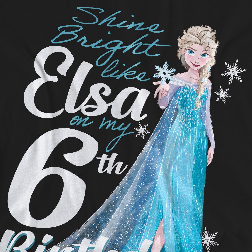 Frozen Unisex Adult Bright Like Elsa 6th Birthday T-Shirt