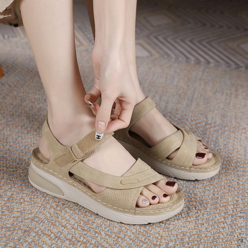 Sandalo Leggero Casual Sportivo Comodo Suola Spessa Velcro Versatile Tendenza Moda Traspirante Stile Nazionale Resistente all'Usura