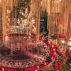 Luxury Glitter String Door Curtain Beads Room Dividers Beaded Fringe Polyester Fabric Shiny Tassel Line Curtains Window Panel Valance Wedding DIY