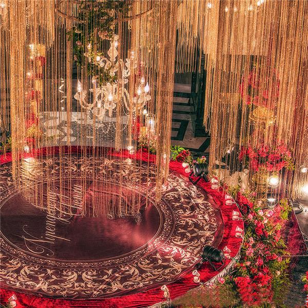 Luxury Glitter String Door Curtain Beads Room Dividers Beaded Fringe Polyester Fabric Shiny Tassel Line Curtains Window Panel Valance Wedding DIY