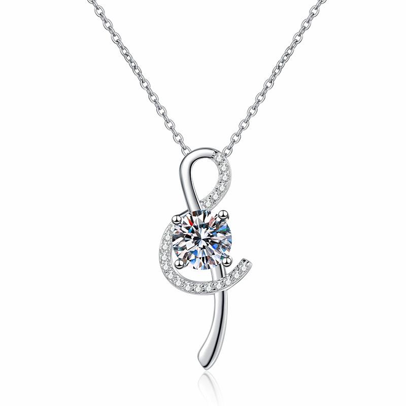 New S925 Silver Sparkling Note Women s Necklace, Niche Fashion, Exquisite, High-quality Wedding Jewelry