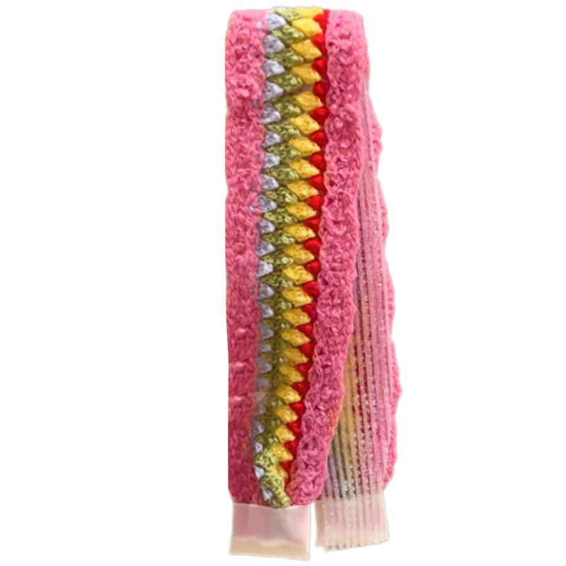 Retro Knit Adjustable Hairband for Adults Soft and Comfortable Headband Knitting Floral Hairpieces for Women and Girls