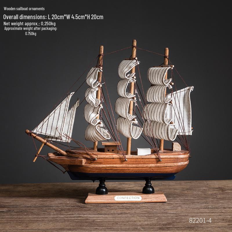 Smooth Sailing Boat Model: Desktop & Bookshelf Ornament for Home Decor