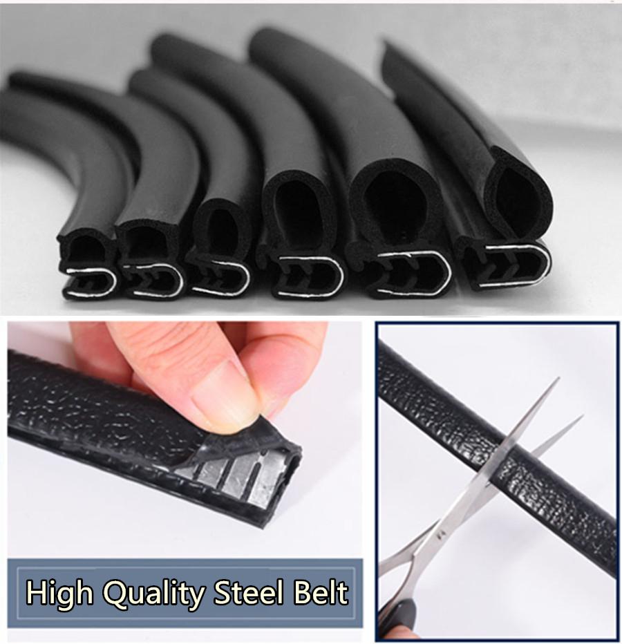 3 Meters 20mm Universal Door Edge Trim Protector Guard Hardwearing Car Auto Truck Ship Dustproof Rubber Seal Strip With Steel Sheet