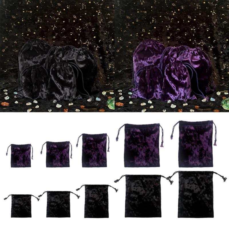 Velvets Tarot Drawstring Bag Jewelry Rune Pouches Organizers Dices Party Storage Bag for Tarot & Oracle Cards Easily Use