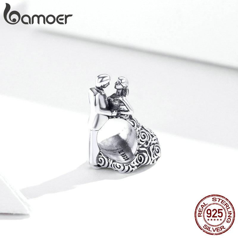 

BAMOER металлические бусины для свадебной вечеринки для женщин, стерлингового серебра 925 пробы, очаровательные ювелирные изделия, подходят к оригинальному браслету и браслету 925 silver