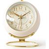 Small Table Clocks, Hongyada Classic Non-Ticking Desk Alarm Clock with Backlight Battery Operated HD Glass for Bedroom Living Room Kitchen Bedside