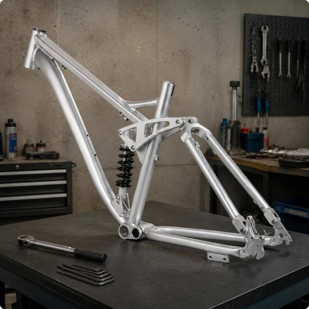 26 Inch Aluminum Mountain Bike Frame 4Link Structure Quick Release for Rough Terrain, Trail