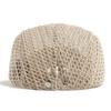 Cappello Uncinetto Estivo Sottile Donna Moda Berretto a Rete Casual Uomo Cappellino Newsboy Intrecciato Visiera Piatta Cappello Donna Per 56-60cm Regolabile