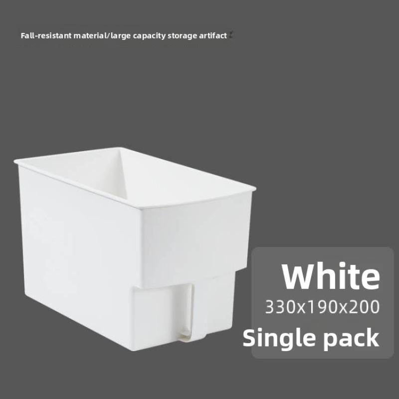 Кухонный пластиковый штабелируемый ящик для хранения с ручкой ящик для хранения домашних мелочей бытовой ящик для хранения с ручкой белый 990₽