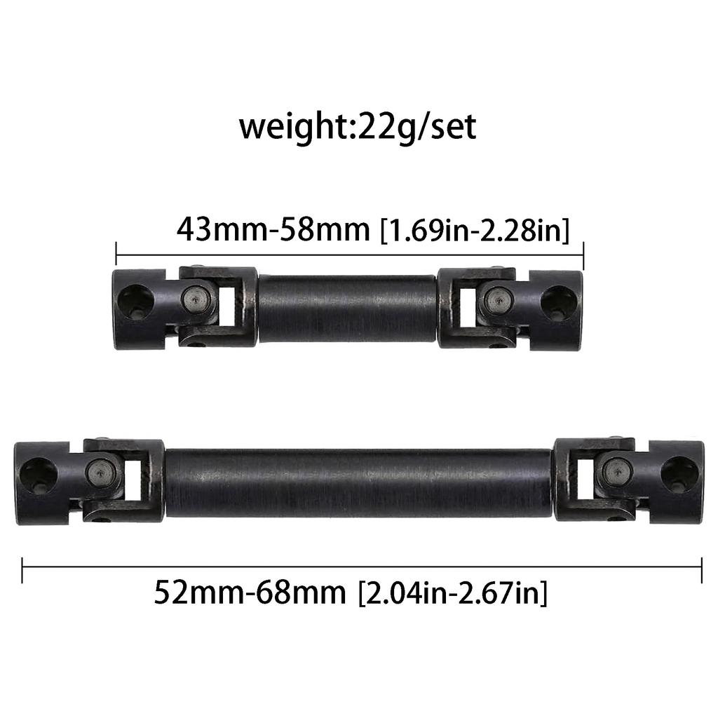 RC Center Drive Shafts Steel Driveshafts for SCX24 Upgrades AXI00001 C10 AXI00002 JLU AXI00006 1/24 Scale RC Crawler Car