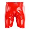 Yousheng Men's Faux Leather Short Pants Sexy Open Crotch Shiny Boxer Shorts Glossy Stretchy Hot Pants for Parties And Date Nights