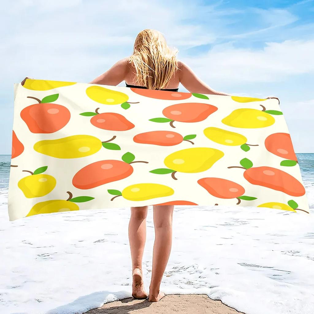 Mango Frucht Mikrofaser Sandfrei Schnelltrocknend Strandtuch,Leicht Übergröße Dünn Super Saugfähig Handtuch Pool Reisen Camping