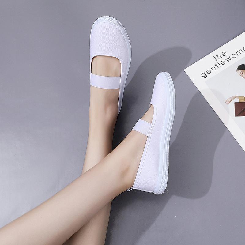 Balerini de damă la modă pentru asistență medicală, pantofi de lucru din pânză rezistenți la alunecare, încălțăminte medicală confortabilă, ușoară, cu talpă antiderapantă