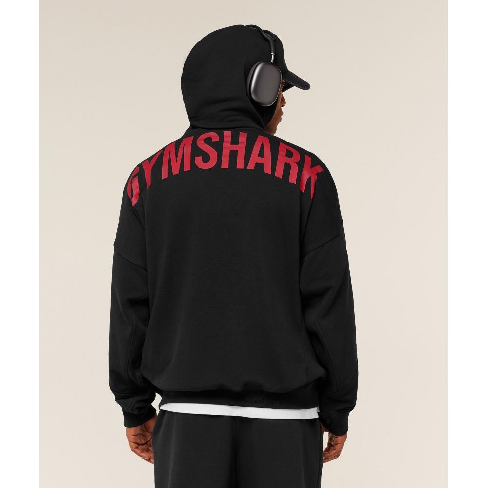 Gymshark Power Hoodie Black Conditioning Red A4b9s Bc1d