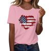 Women's Fashion Casual Printed Short Sleeve Round Neck Pullover Tops
