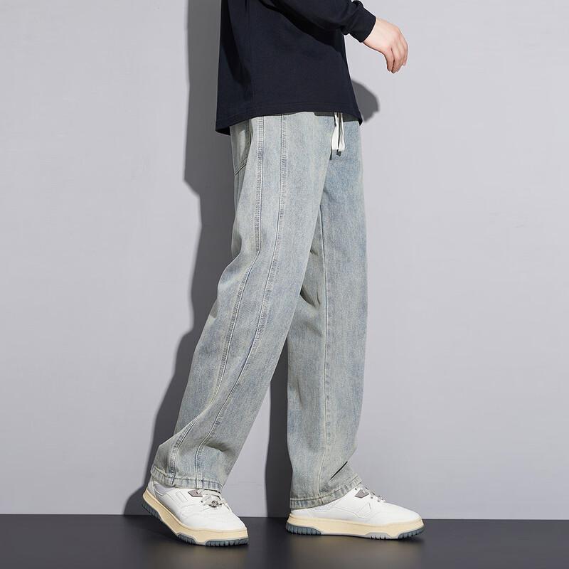 Paul Frank Men's Vintage Washed Loose Straight Leg Jeans