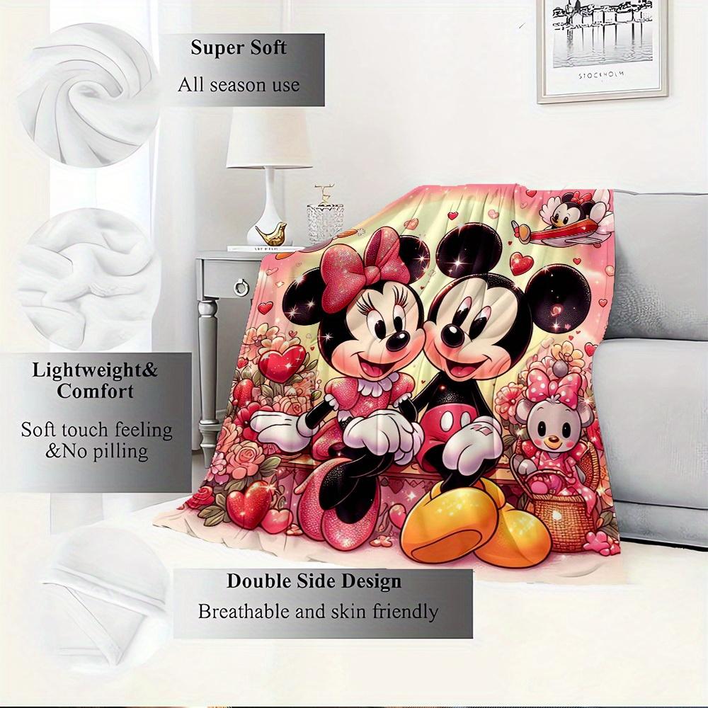 1pc flannel minnie mouse and mickey mouse valentine's day bedding throw blanket sofa cover gift home