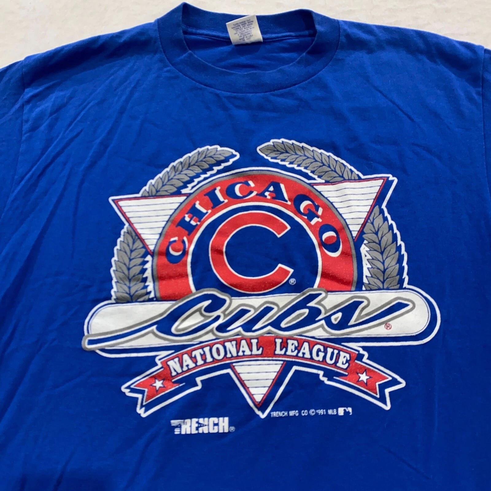 vintage 90s CHICAGO CUBS T-Shirt MEDIUM/LARGE baseball mlb soft XL
