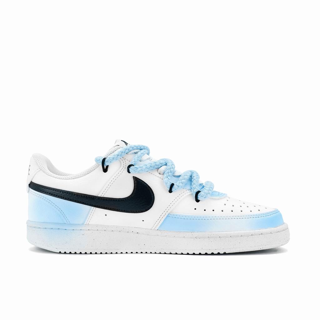 Nike Court Vision 1 Blaue Sternen-Fantasy Abriebfest Atmungsaktiv Niedrig geschnitten Skateboard-Schuhe Unisex Hellblau DH2987-110(Team309-)