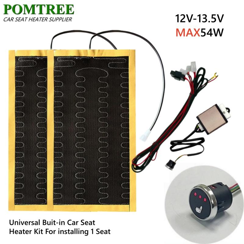 New Built-In Car Seat Heater Kit Fit 1/2 Seats,12V 2/4Pcs Universal Alloy Wire Heating Pads 3 Levels Dual Control Heated Switch