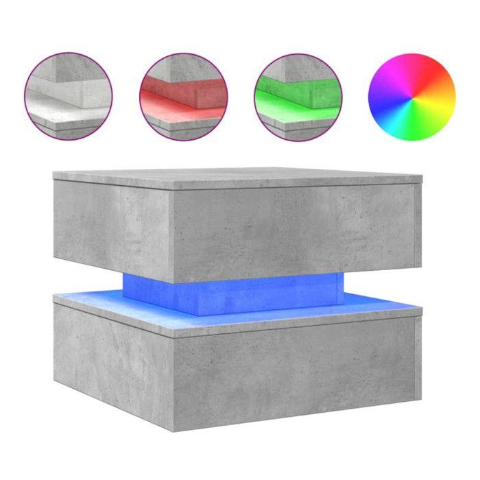 VidaXL Table Basse avec Lumières LED, Bout de Canapé, Table d'Appoint, Meuble de Salon Salle de Séjour Intérieur, Moderne, 839857