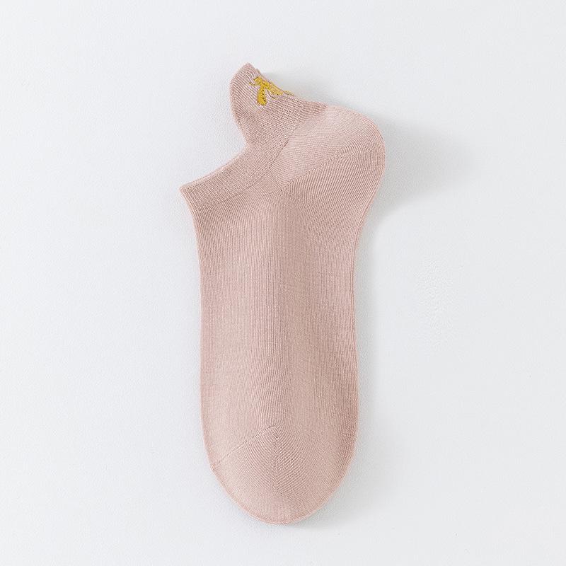 Women's 3D Heel Love Embroidery Low-Cut Socks - Breathable & Invisible