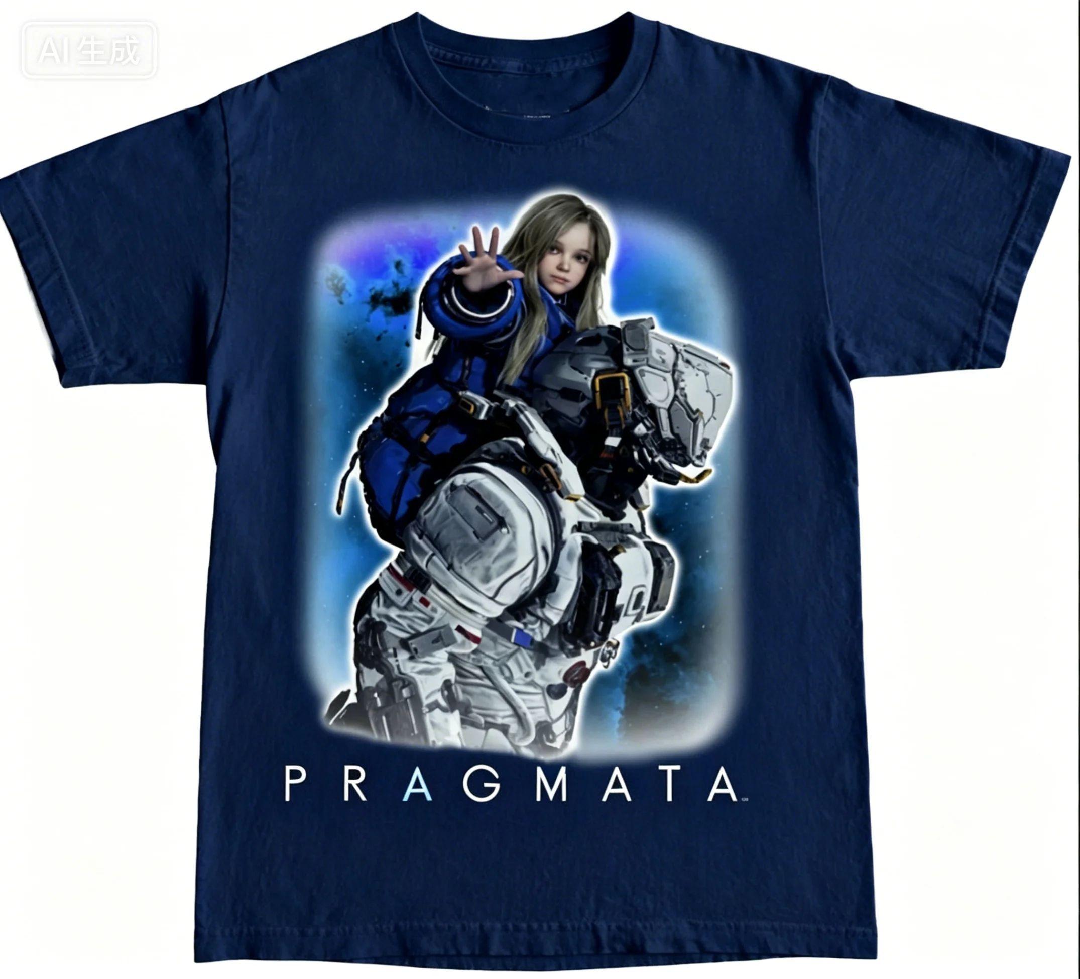 

Y2K Tshirt Summer Relaxing New PRAGMATA Action Adventure Game TShirt Diana Graphics Prinr O Neck Loose Short Sleeves Top Unisex S