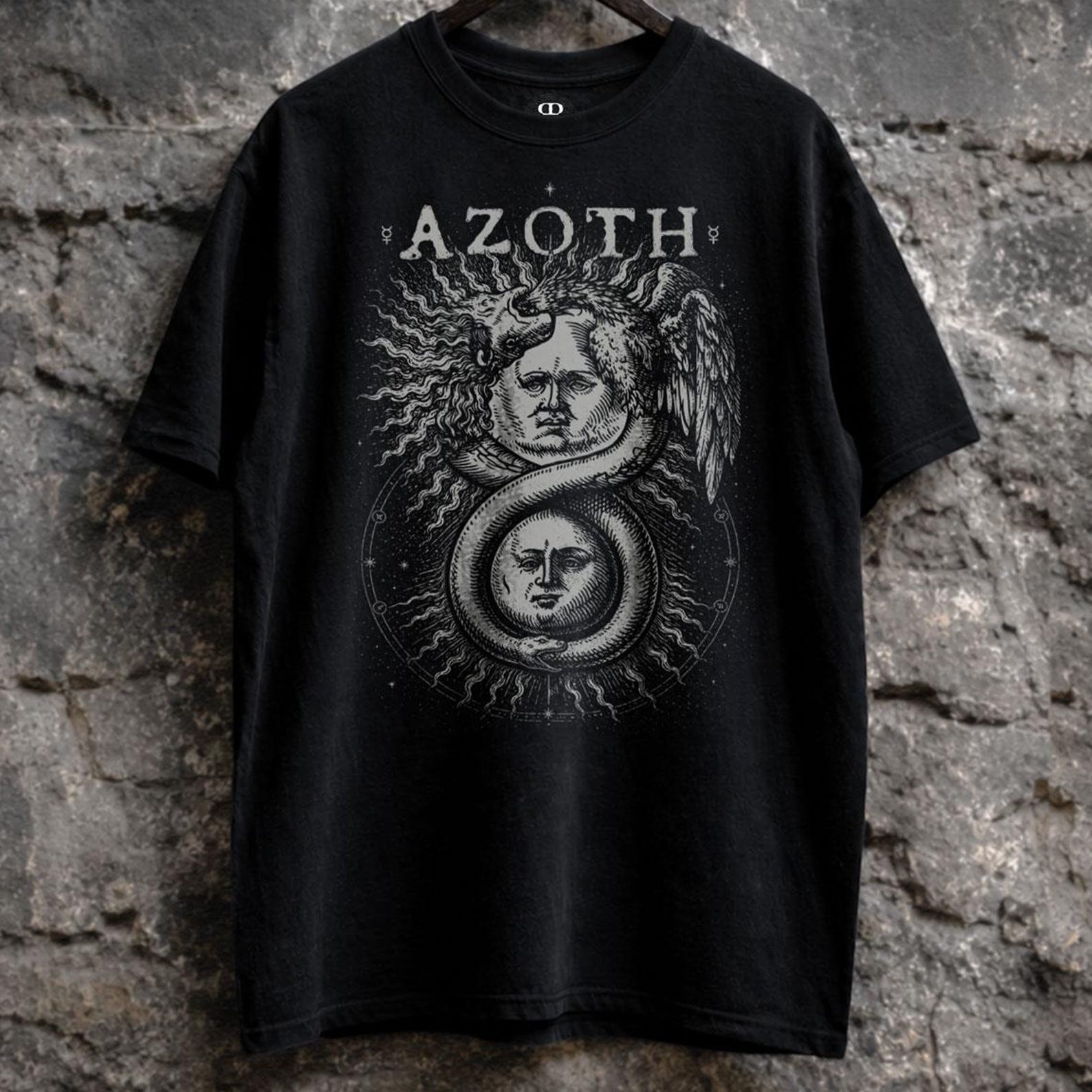 Azoth Shirt - As Above So Below Alchemy Symbol Graphic Tee S