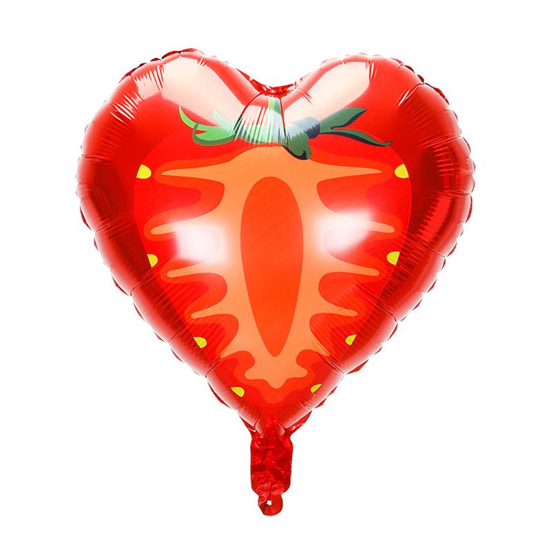 5Pcs 18Inch Fruit Watermelon Strawberry Orange Fruit Aluminum Foil Balloon Round Children'S First Birthday Party Decoration Toys