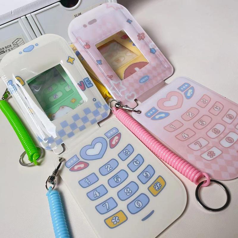 1 Piece Cute Protective Cover Flip Phone Model 3 Inch Small Card Cover Campus Card Storage Card Cover