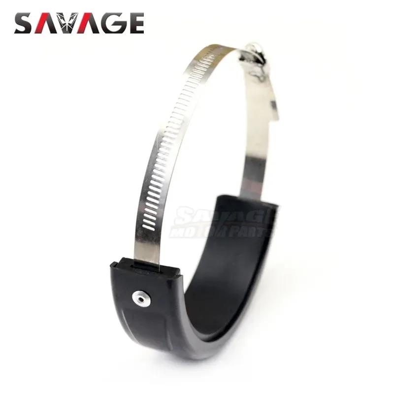 Universal Motorcycle Exhaust Protection Cover Heat Shield 100mm-140mm 5 Colors Adjustable Protector Pipe Fixing Rings