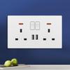 British 13A Multi-Hole Switch & Socket Panel with Type-C Fast Charge for Hong Kong & Macao