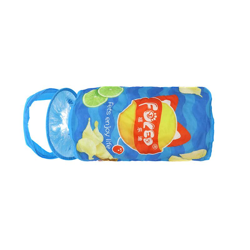 Novelty Purple Potato‑Chip Single‑Tube Cat Tunnel Built‑in Crinkle Paper Foldable Interactive Play Tube for Indoor Cats Kittens Boredom Relief