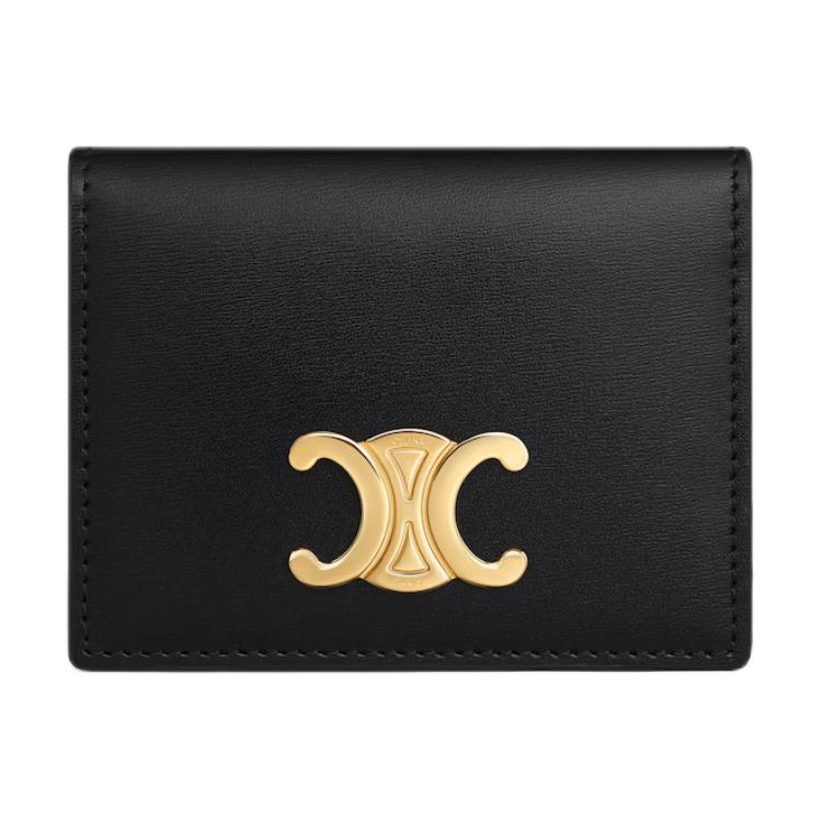 Celine Decorative Metallic Triomphe Logo Leather