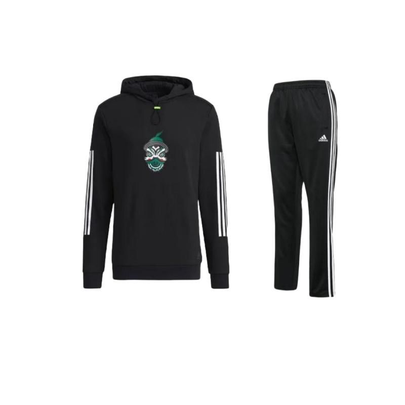 

Adidas Lion Zhang Hooded Printed Comfortable Sweatshirt And Elastic Simple Long Pants Casual Sports Suit Unisex sweatshirt, pants TR30PR-BW+H43796 L