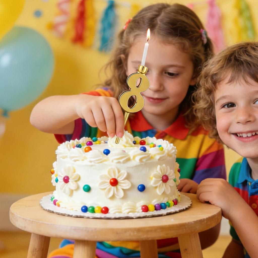 10pcs Number Candle Holders Graduation Party Supplies Holiday Cake Toppers for Party Planners Home Bakers Retail Stores