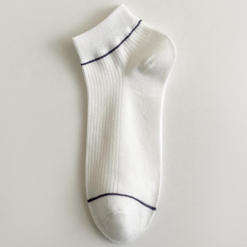 5 Pairs of Men's Spring and Summer Thin Solid Color Leisure Sweat Absorption Breathable Sports Short Tube Socks