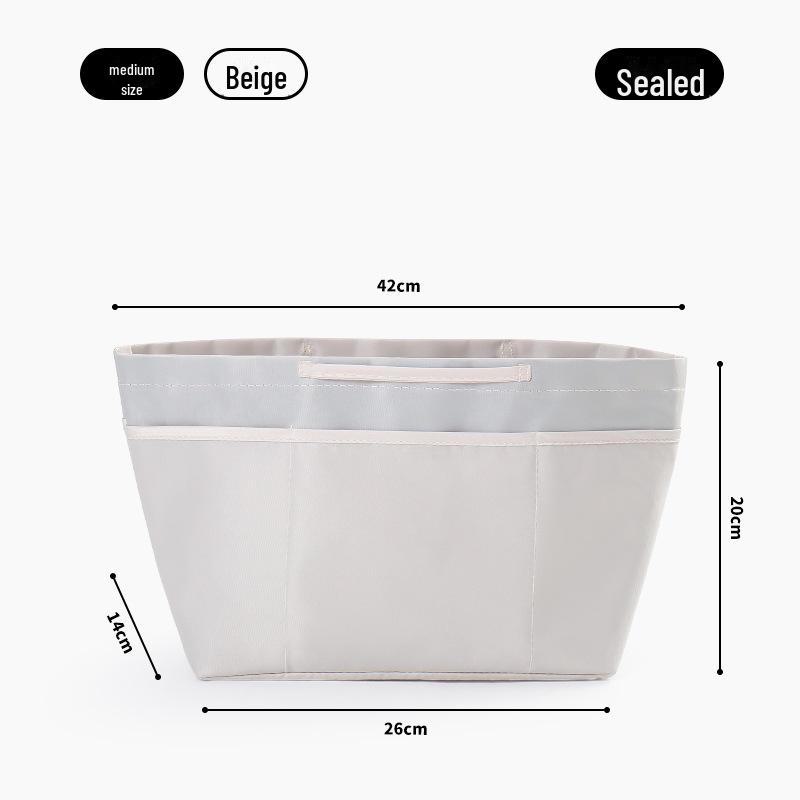 Dragon Inlay Nylon Tote Bag with Built-In Organizer and Multiple Pockets for Cosmetics