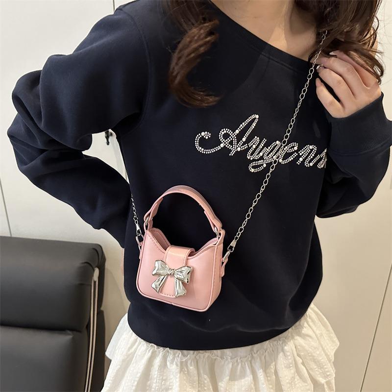 Exquisite mini new candy color bow mini handbag children's bag chain one shoulder messenger bag women