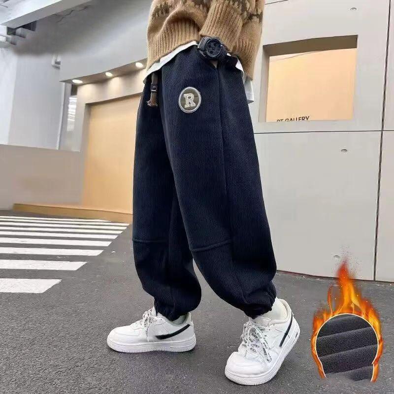 

Корейские детские спортивные штаны на кулиске с эластичными манжетами для мальчика-подростка, повседневные треккинговые штаны, подростковые детские брюки для улицы, спортивные штаны 170