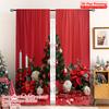 2pcs 2D Flat Printing Merry Christmas Popular Drapes Christmas Poinsettia Roses Candles Polyester Without Electricity Birthday